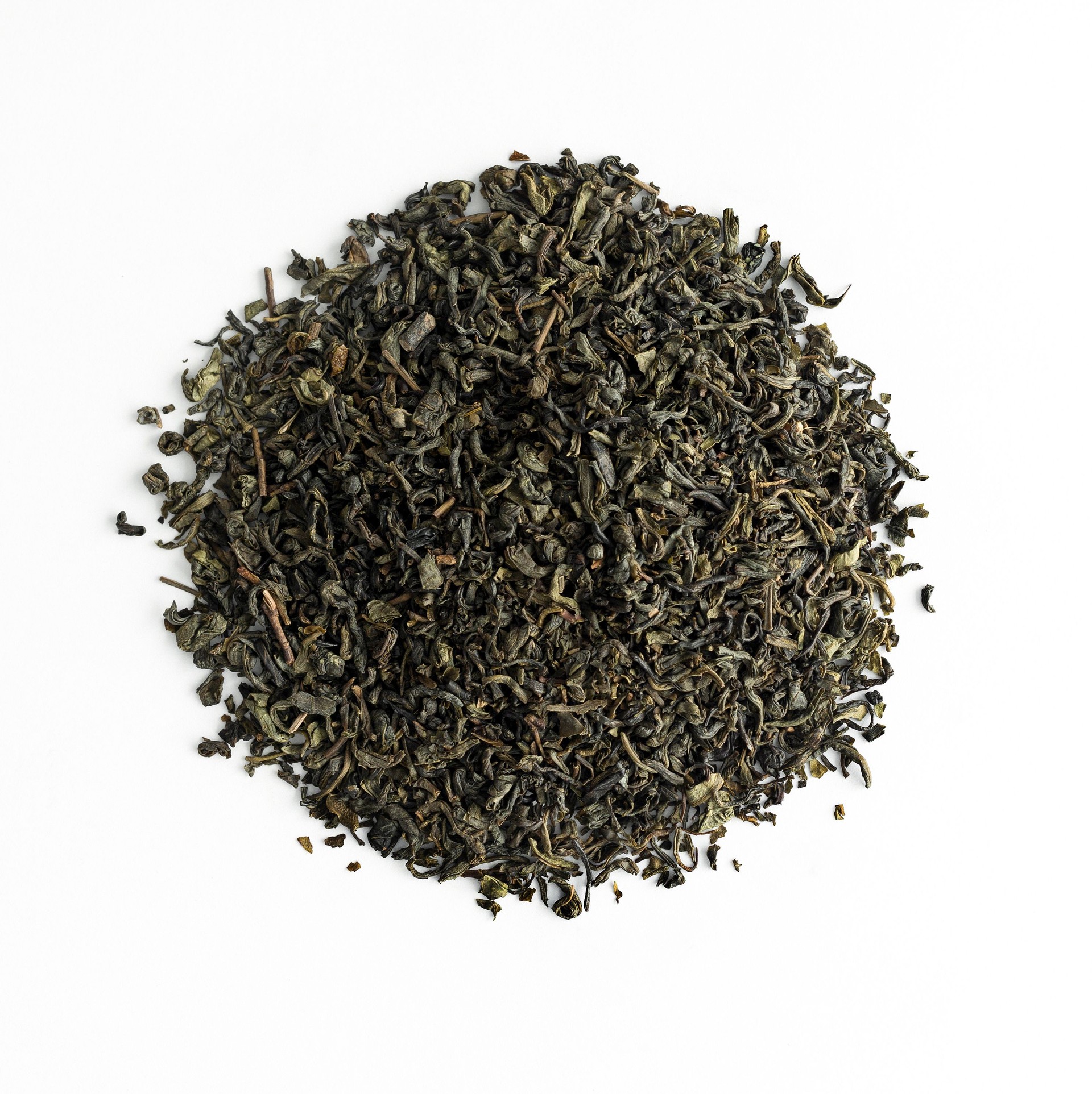 Green tea on white